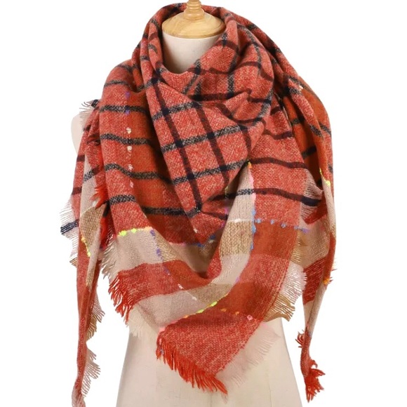 Accessories - Luxury Cashmere Acrylic Knitted Triangle Scarf